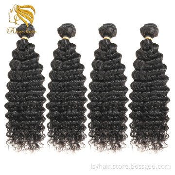 Human Hair 9A Deep Curly Angel Trio Deep Wave Bundle Sales Malaysian Brazilian Remy Hair Hair WEAVING Machine Double Weft >=35%